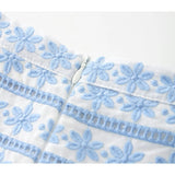 Odessa Frill Embroidered Maxi Skirt