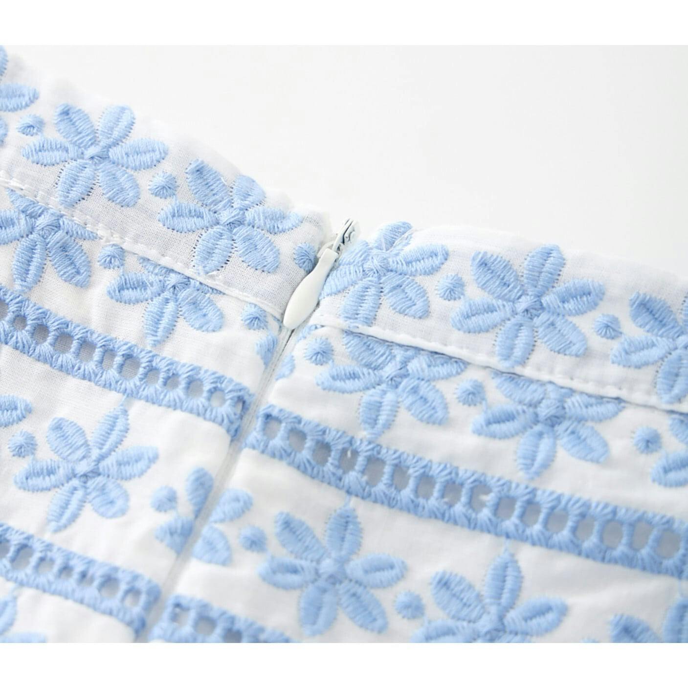 Odessa Frill Embroidered Maxi Skirt