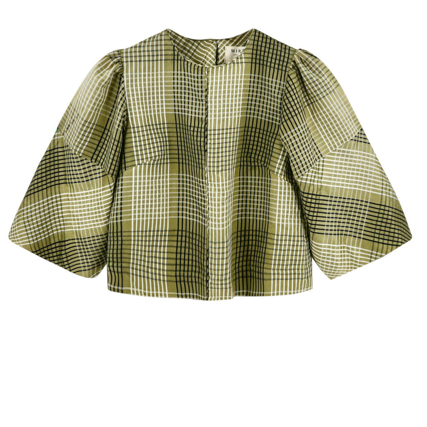 Provence Top in Olive Plaid