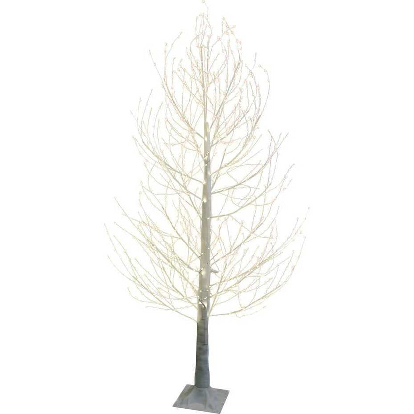 6-Foot Winter White Twig Tree with 1300 Warm White Fairy LED Lights