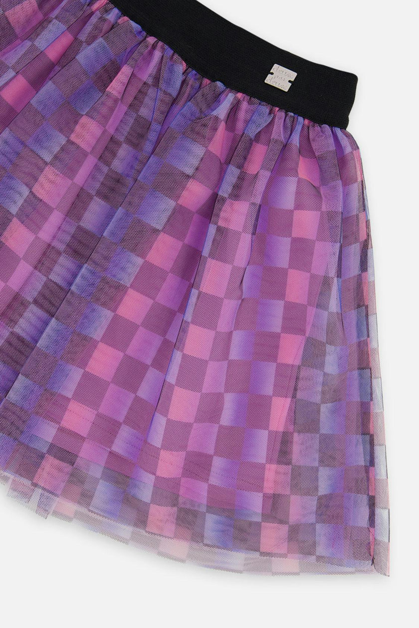 Skirt Black Checkered Print