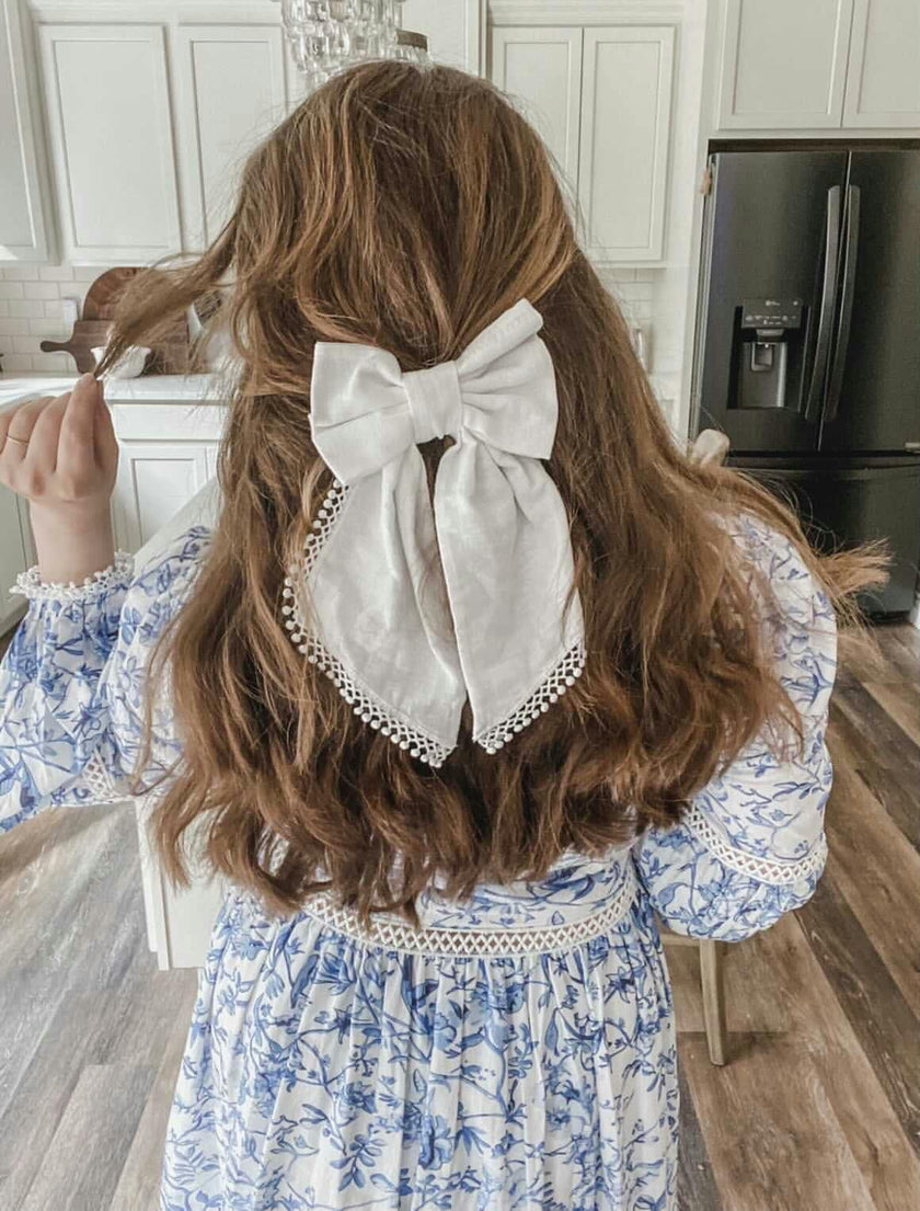White Jaylin Hair Bow