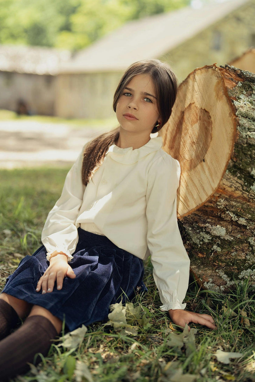 Woven Double-Breasted Button Front Top