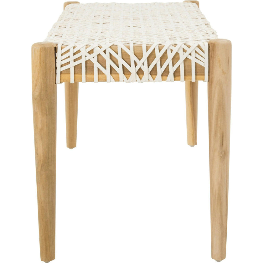 Bandelier Leather Weave Bench