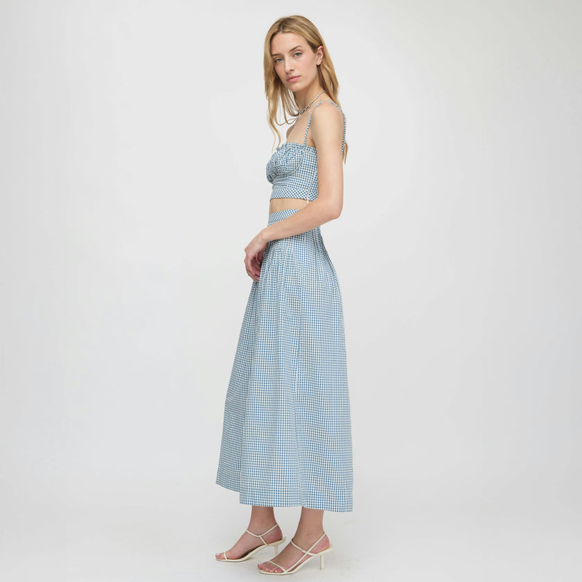 The Ame Skirt - Lagoon Gingham