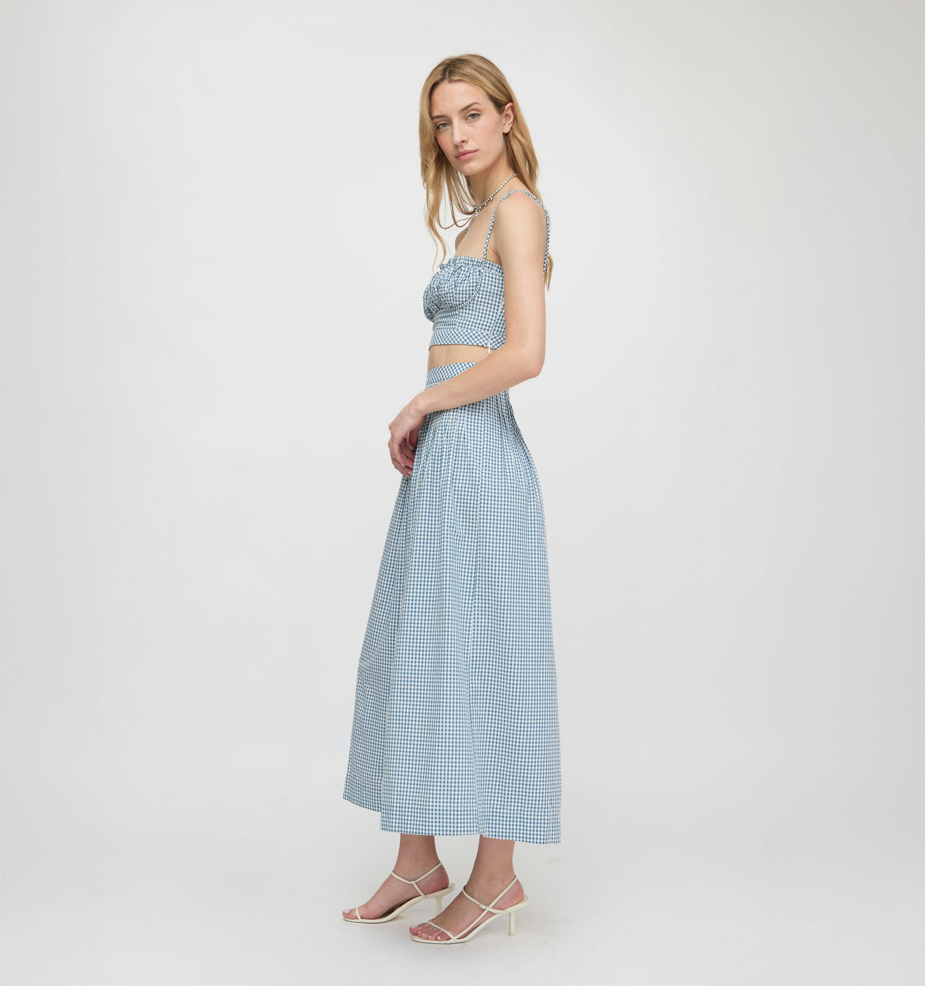 The Ame Skirt - Lagoon Gingham