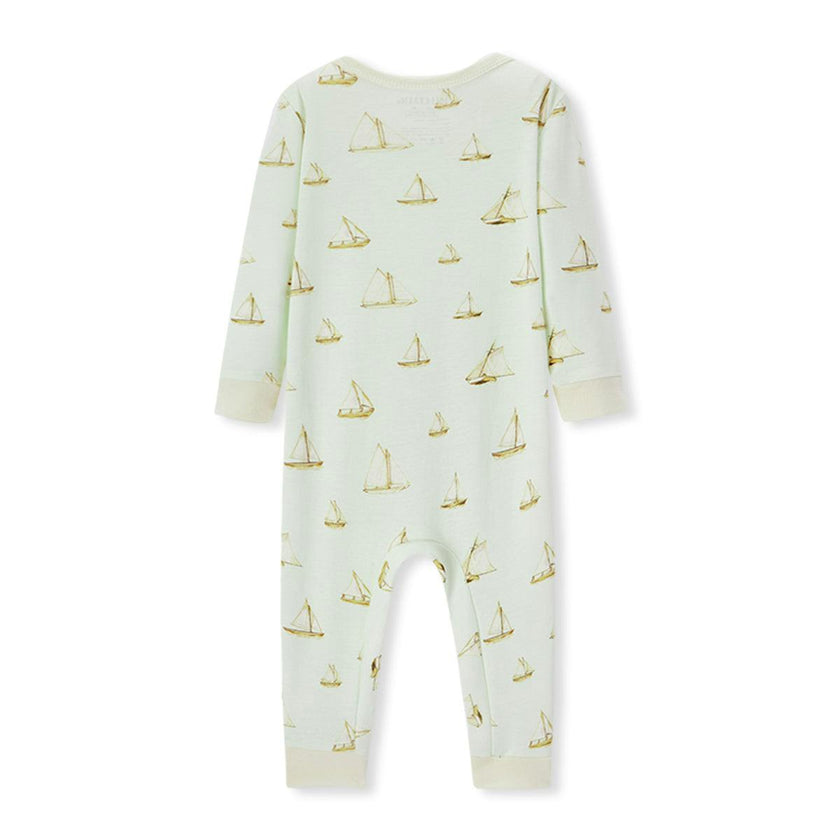 Sailboat Melody Organic Cotton Zipper Pajama