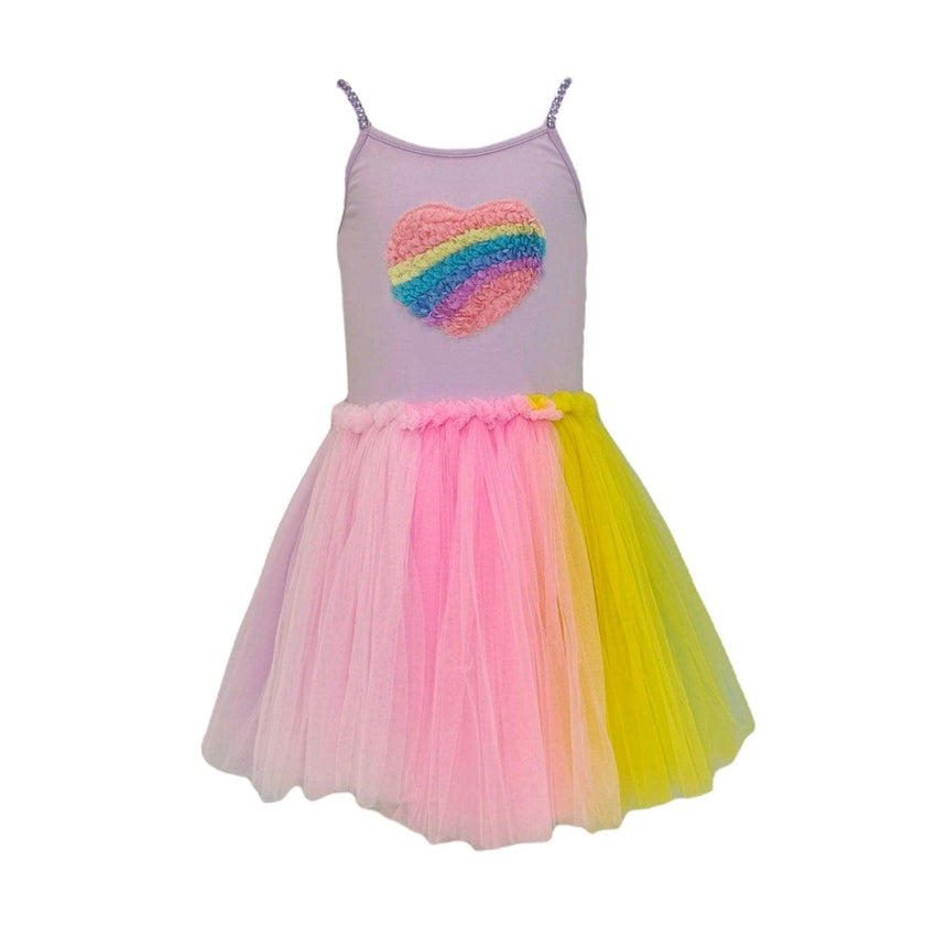 Rainbow Heart Tulle Dress