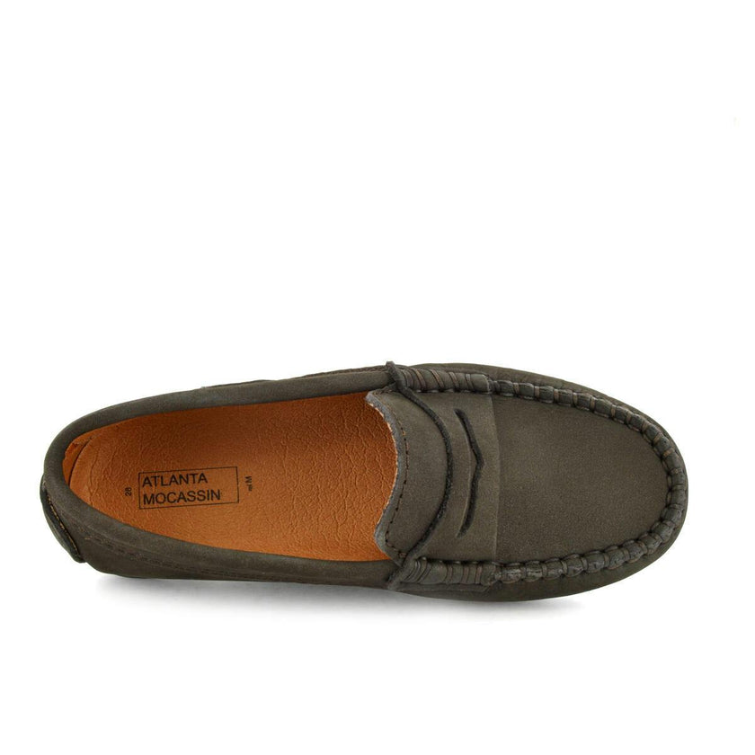Penny Moccasin in Nubuck, Dark Brown