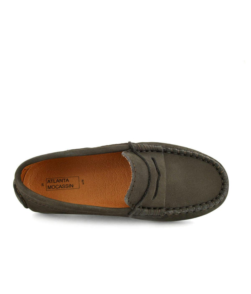 Penny Moccasin in Nubuck, Dark Brown