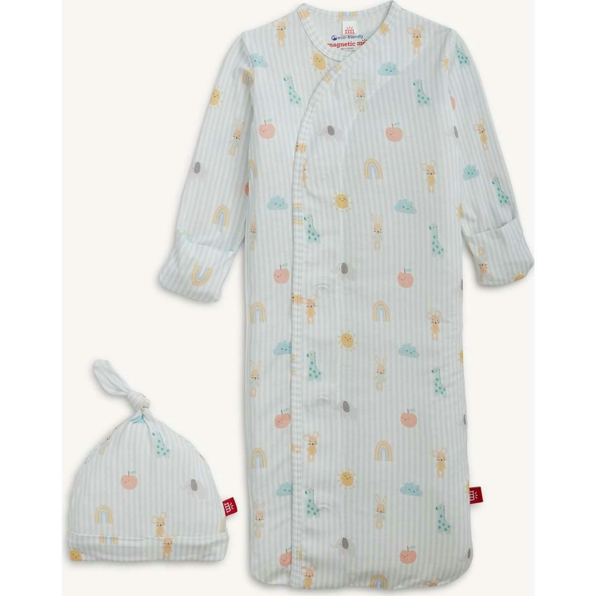 Lullaby Sky Bl Modal Magnetic Gown + Hat Set