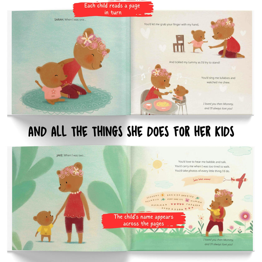 Mommy and Us / Me  (A Personalized Read-Aloud Gift from upto 4 Kids to Mom)