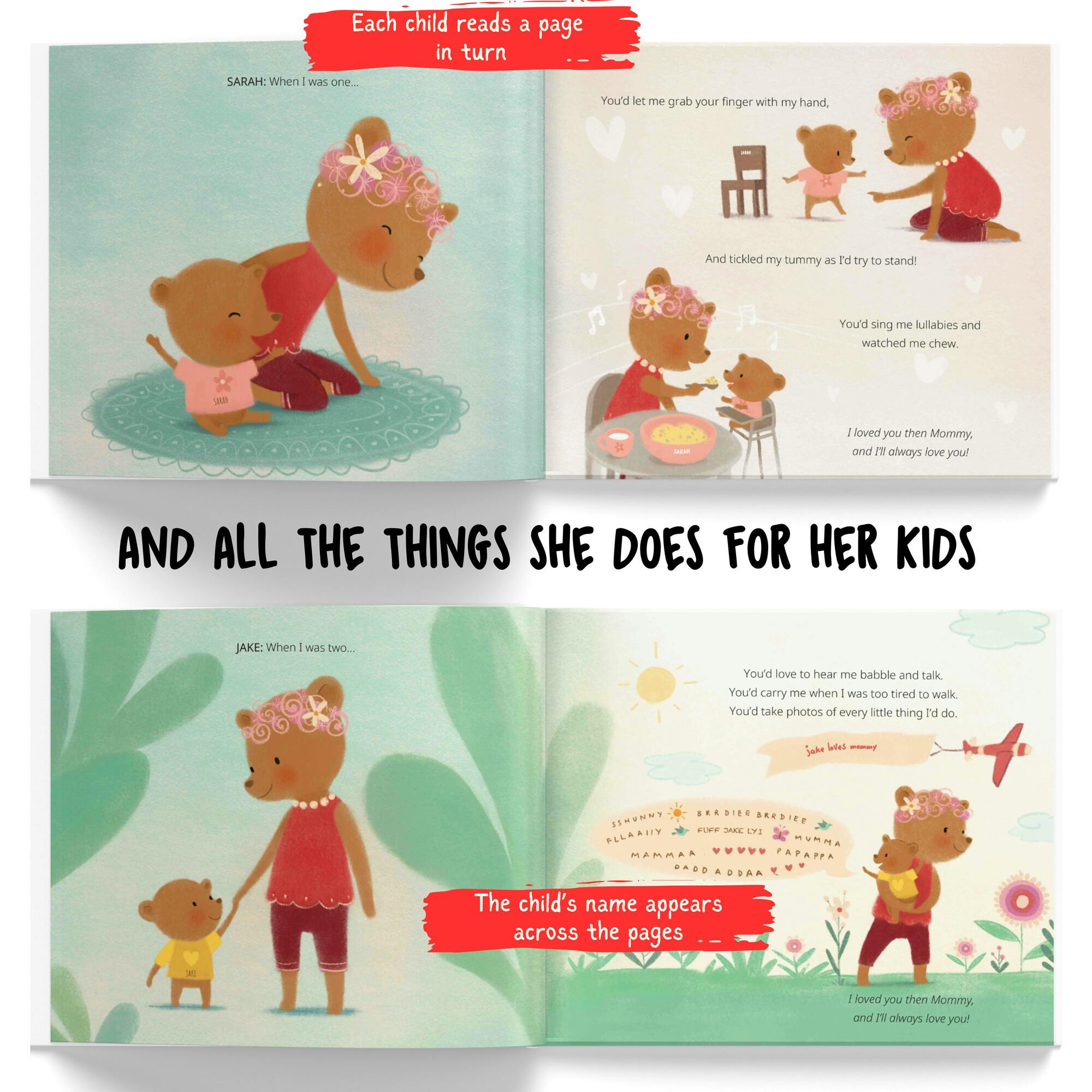 Mommy and Us / Me  (A Personalized Read-Aloud Gift from upto 4 Kids to Mom)
