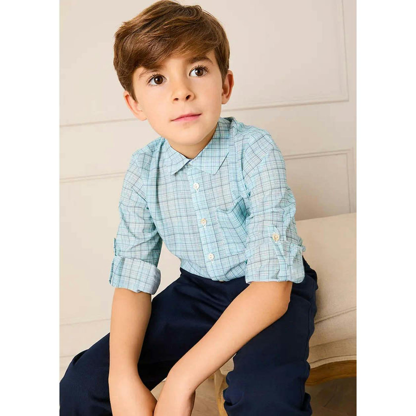 George Check Long Sleeve Shirt in Blue (12mths- 10yrs)