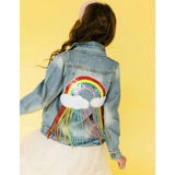Womens Crystal Rain Denim Jacket