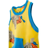 Sand Castle Print Sleeveless Babysuit
