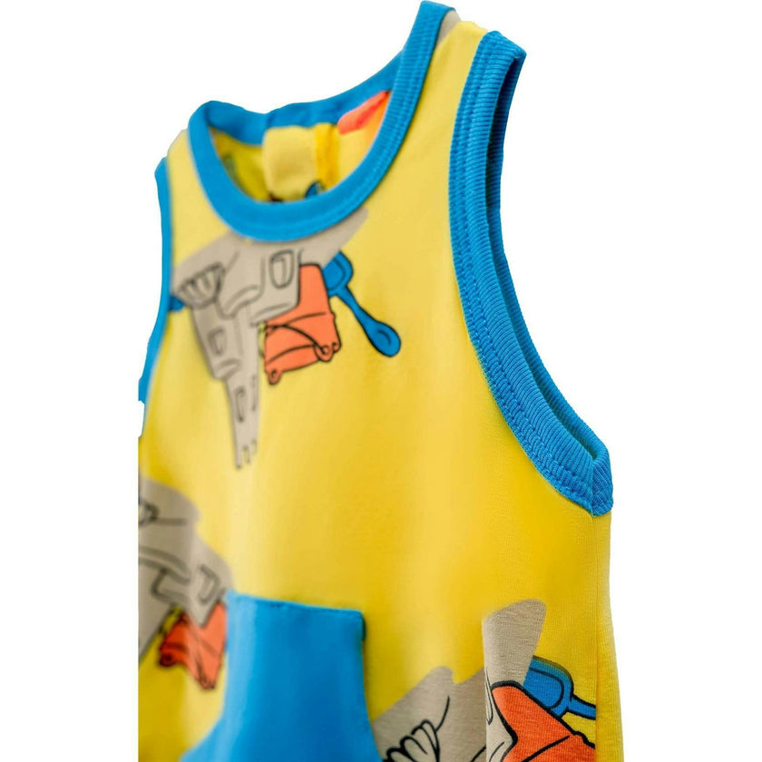 Sand Castle Print Sleeveless Babysuit