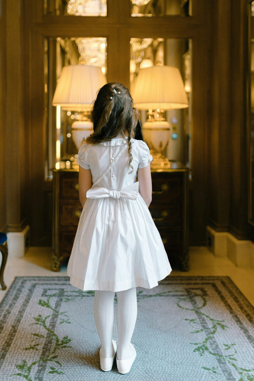 Colombe Gold Silk Ceremony Girl Dress