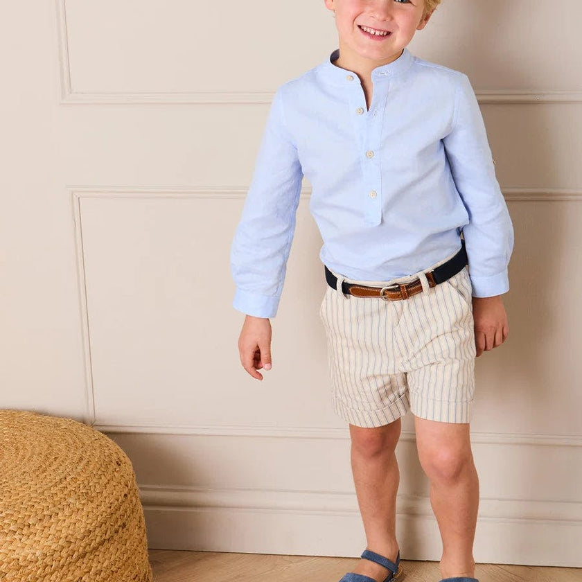 Percy Stripe Tailored Shorts in Blue (4- 10yrs)