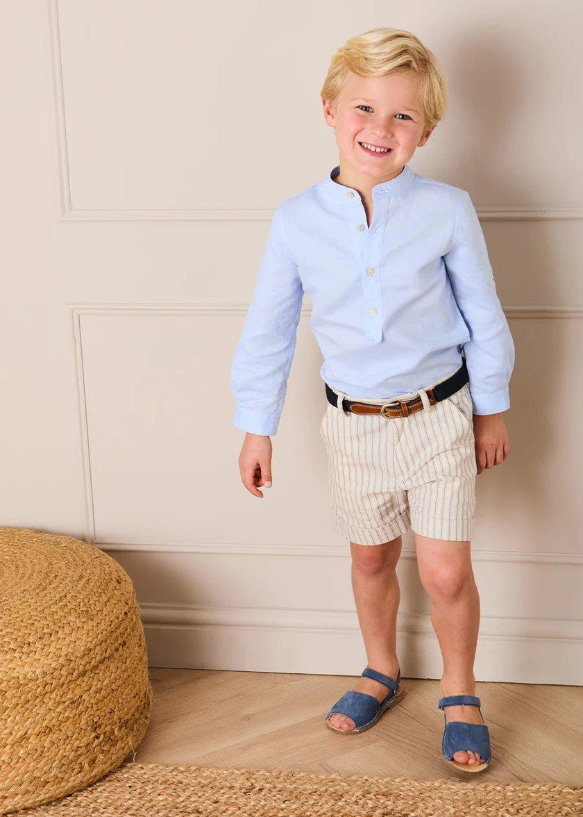 Percy Stripe Tailored Shorts in Blue (4- 10yrs)