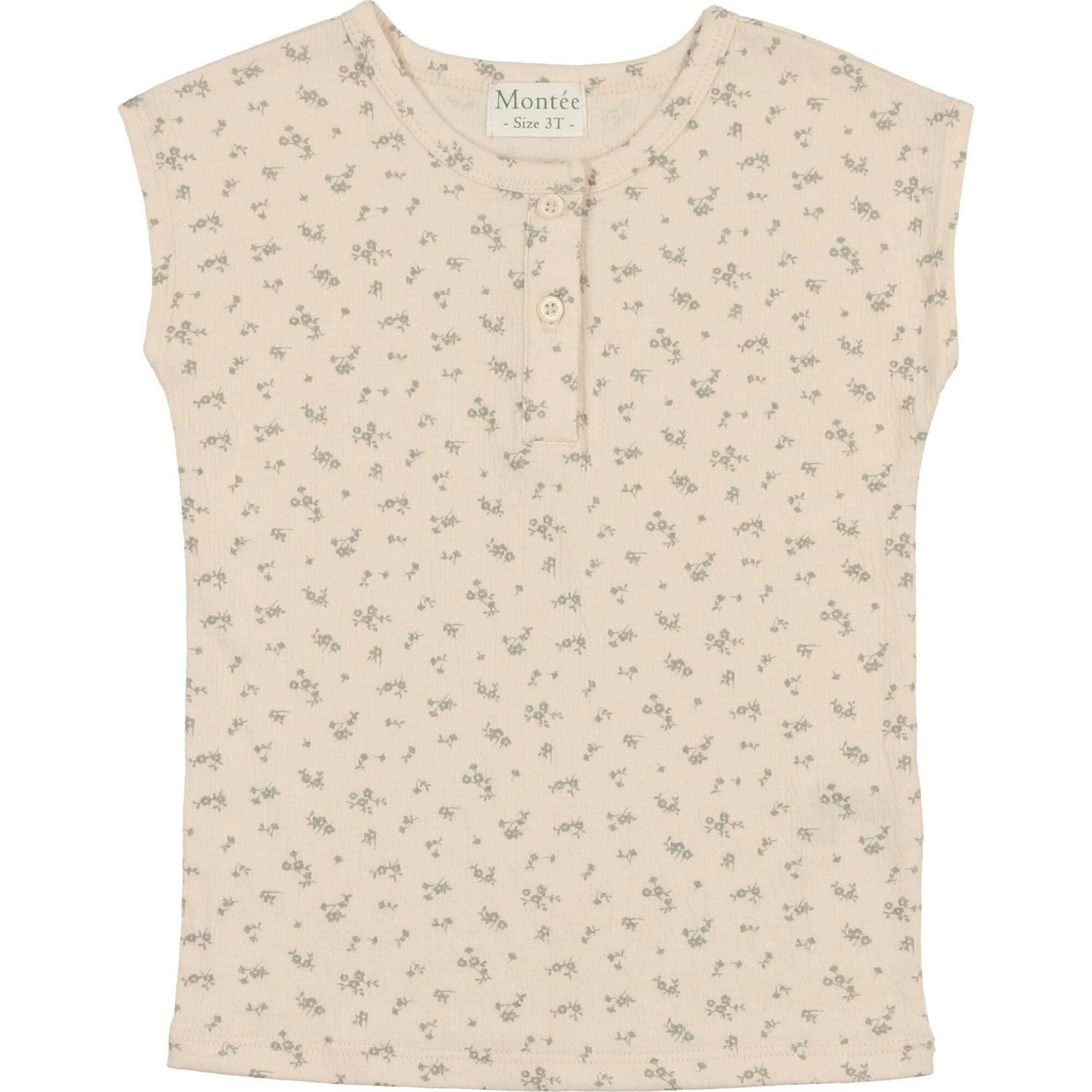 Girls Printed Gauze Short Sleeve Shirt