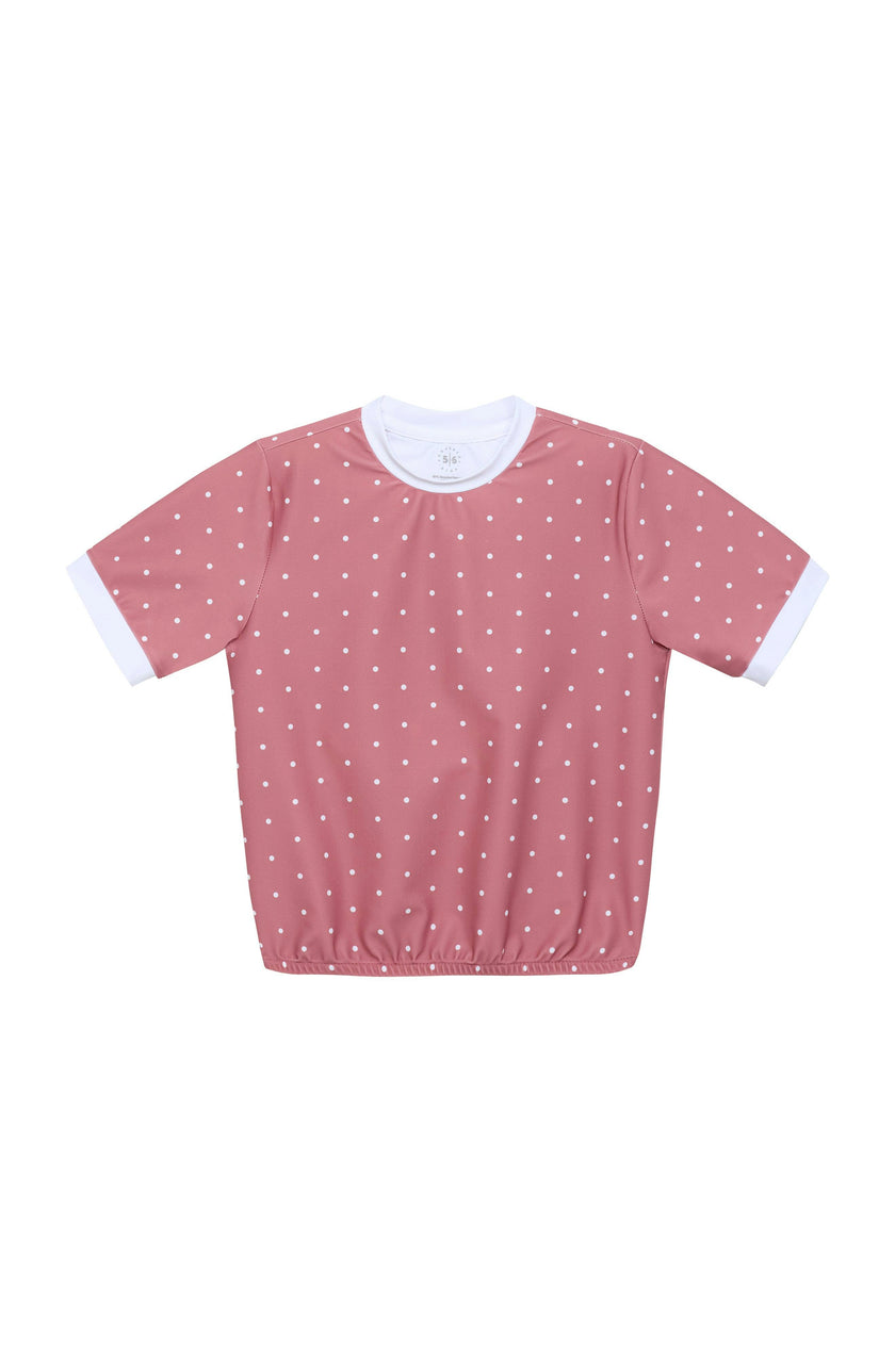 dusty pink polka dot dance tee