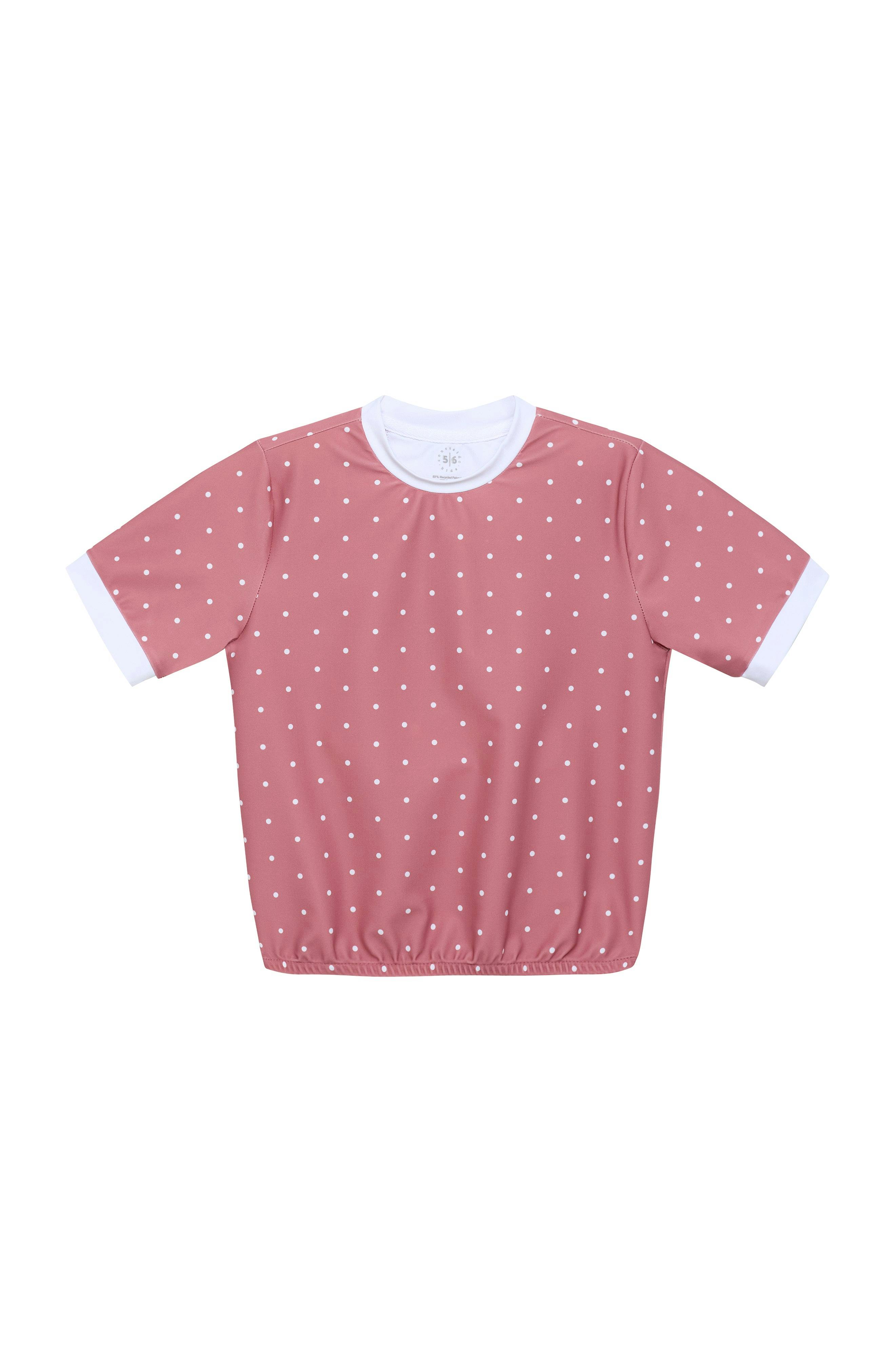 dusty pink polka dot dance tee