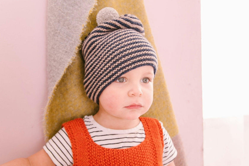 Striped Pom Hat