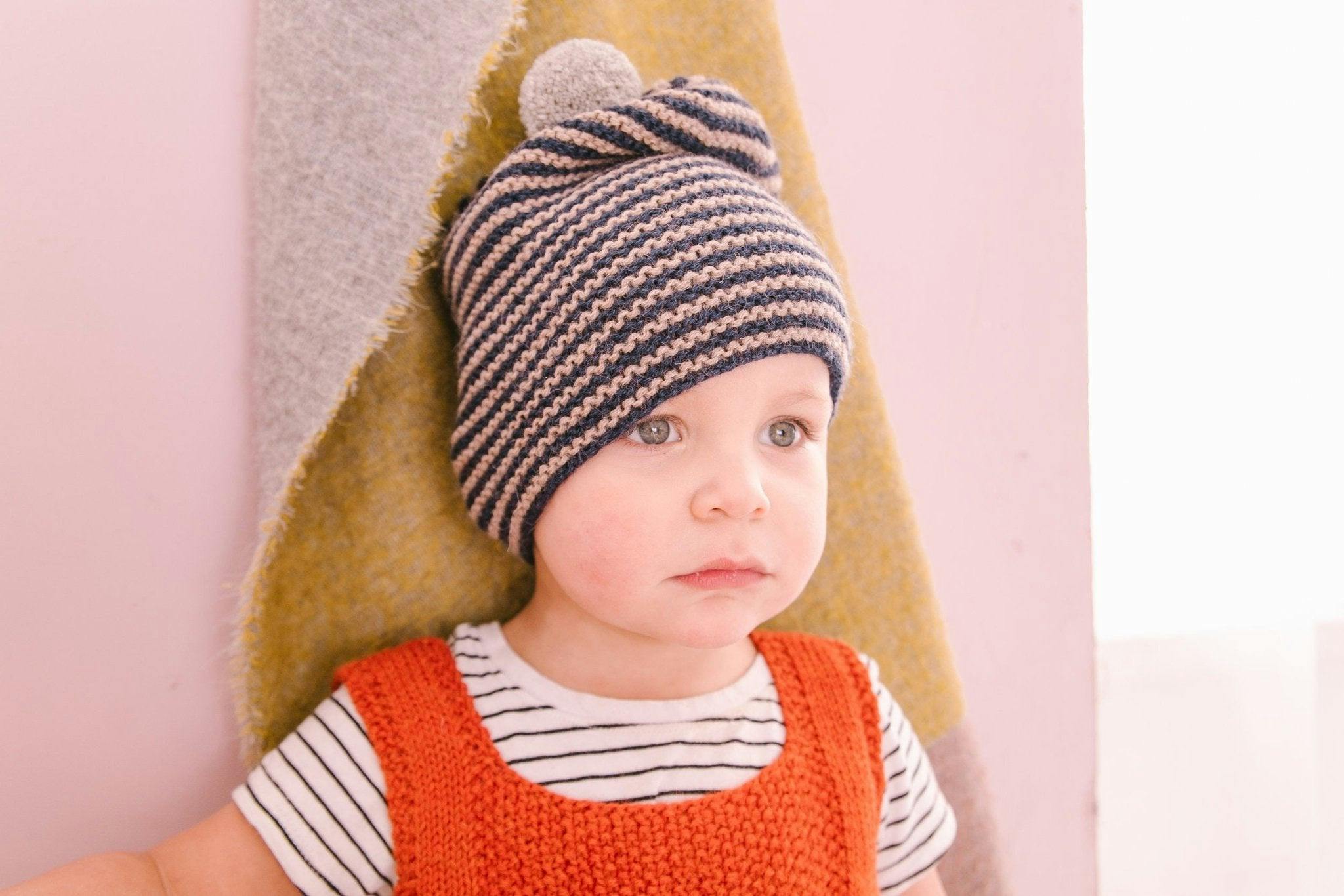 Striped Pom Hat