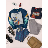Motor Bike Graphic Tee, Grey