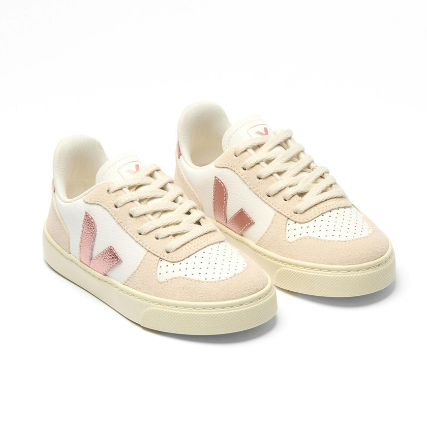 VEJA Small V-10 Laces - White Nacre Sable