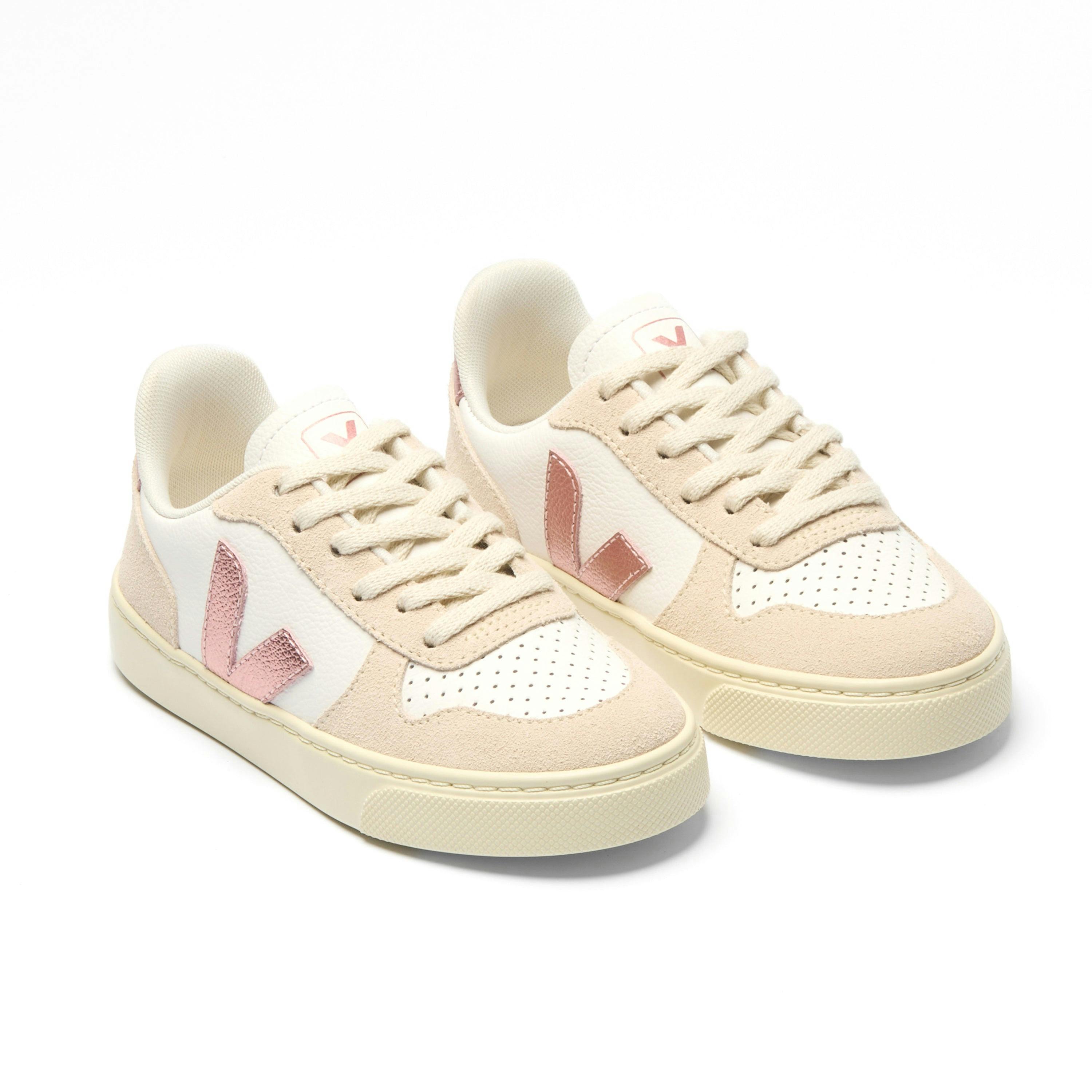 VEJA Small V-10 Laces - White Nacre Sable