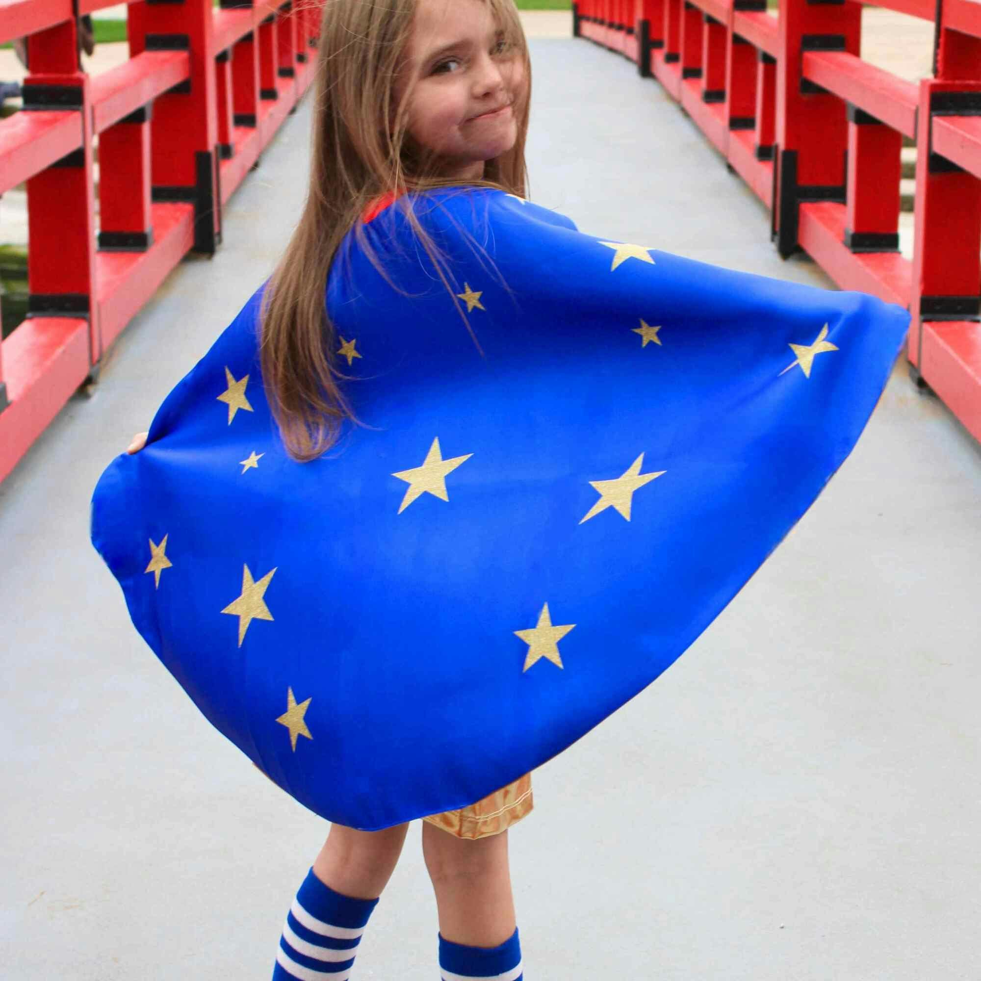 Superhero Star Power Cape Set, Blue