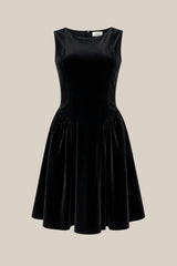 Theodora Dress in Black Velvet