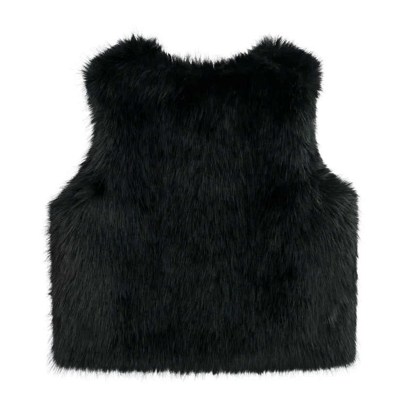 Black Faux Fur Chic Vest