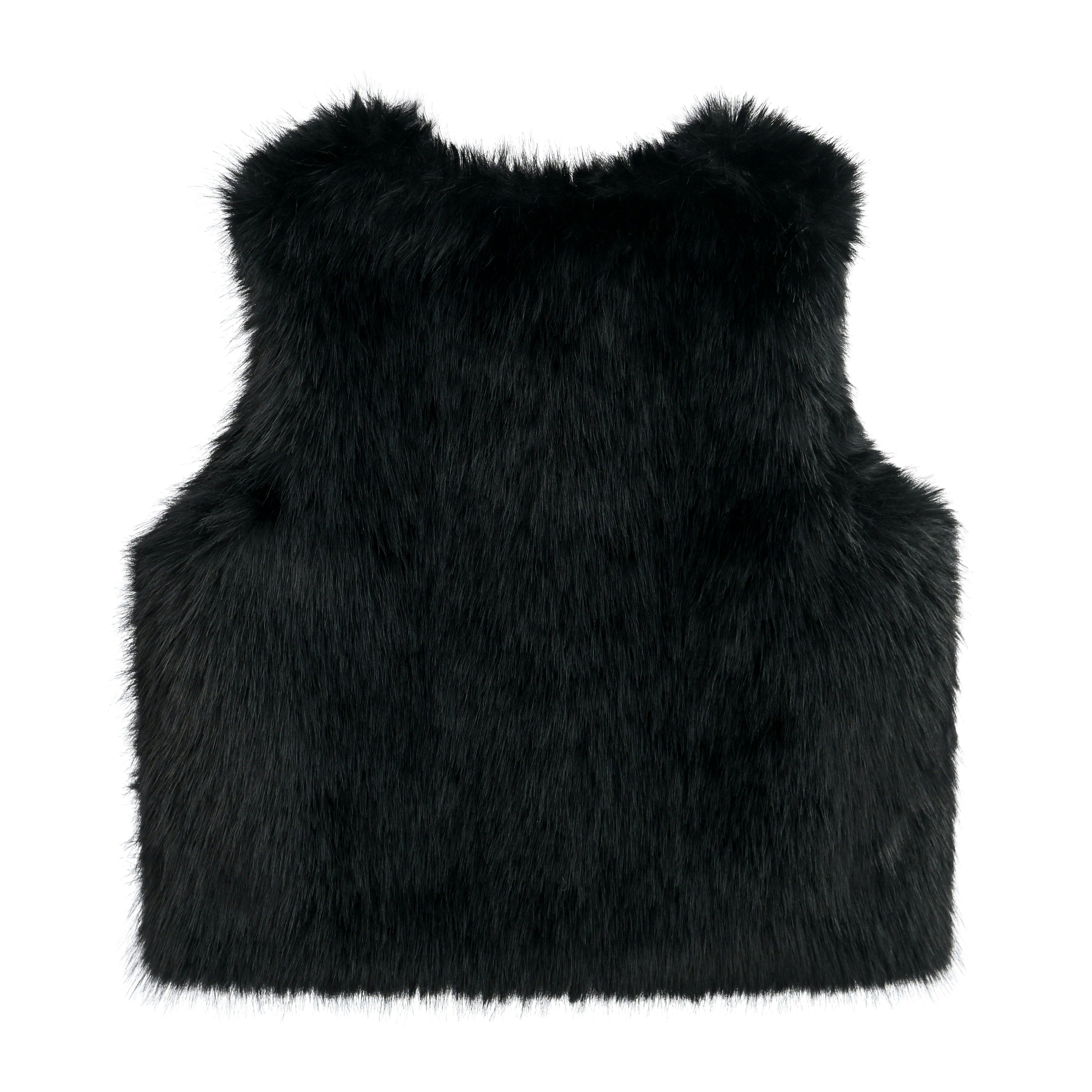 Black Faux Fur Chic Vest