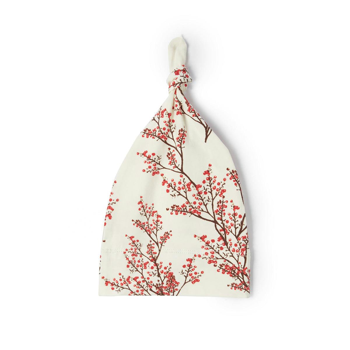 Winterberry Cotton Stretch Newborn Gown & Hat Set