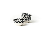 Black Arabesque Trim Scallop Dipping Bowl Set of 4