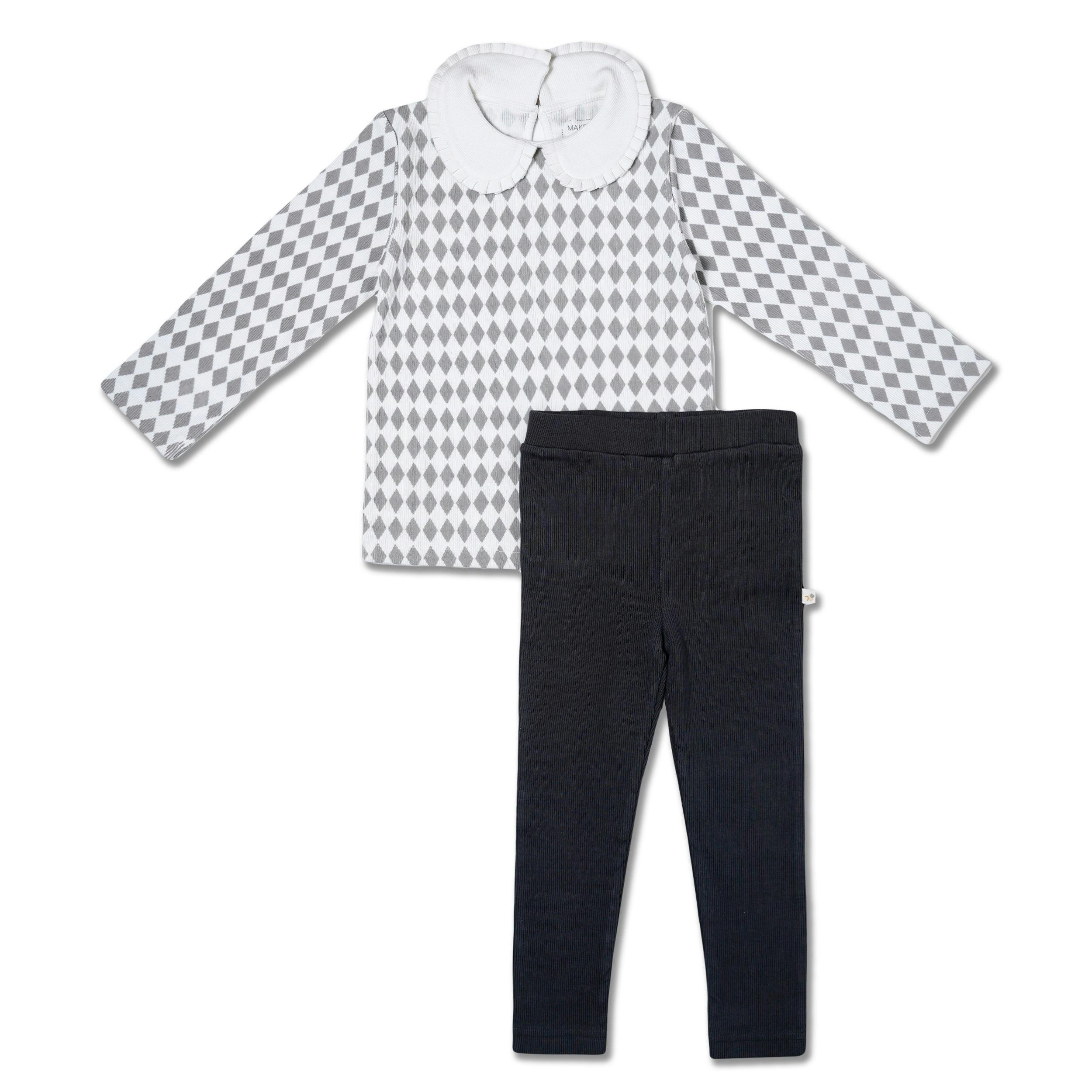 Organic Ruffle Collar Top & Leggings Set
