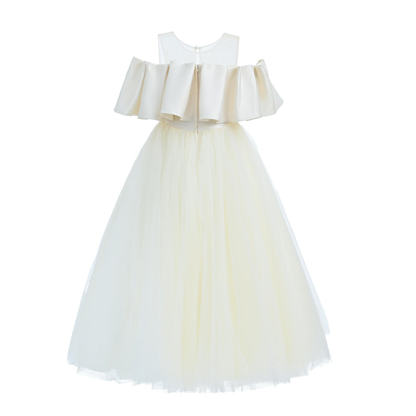 Champagne Tulle Bow Amica Dress