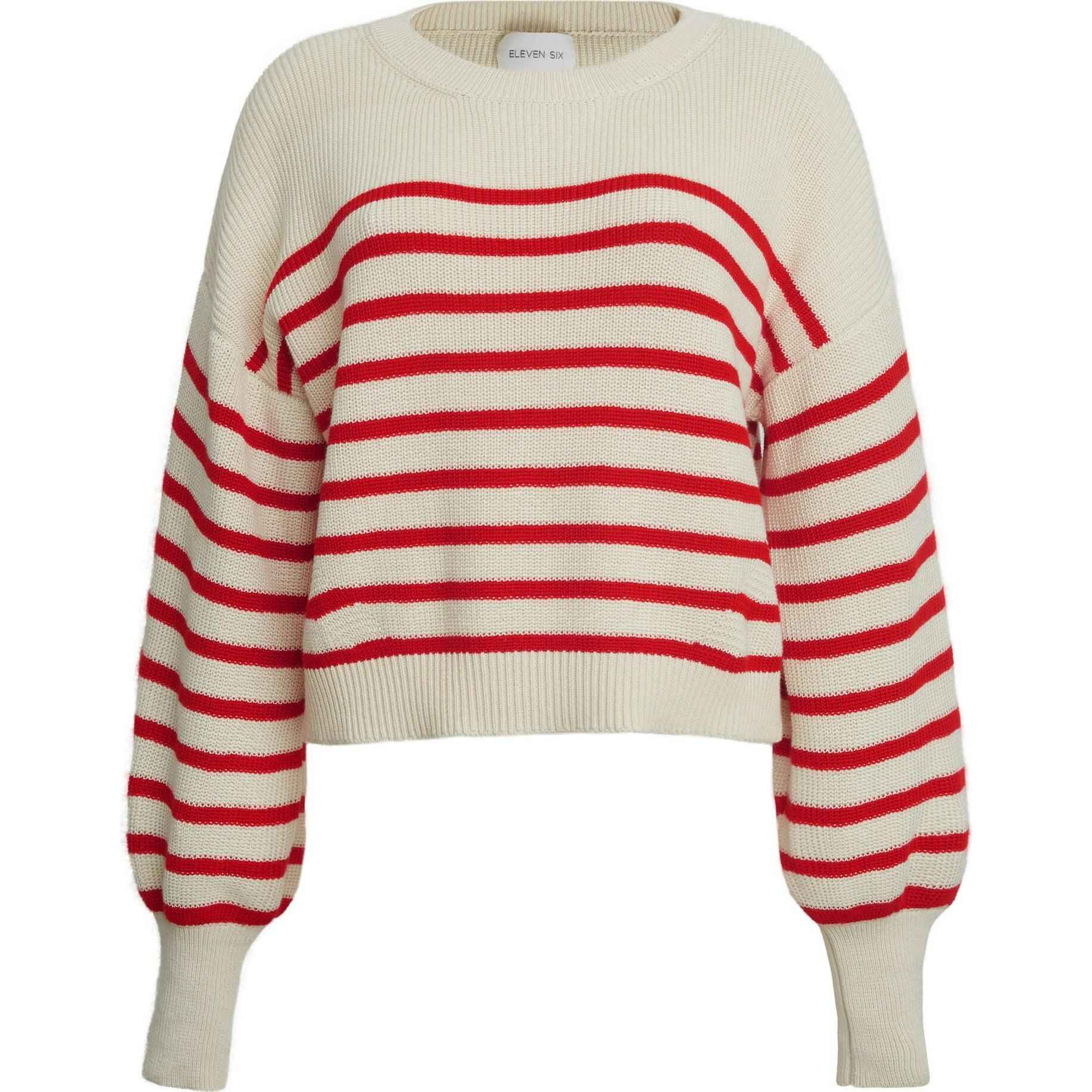 LAYLA STRIPE SWEATER | IVORY + ROSSO