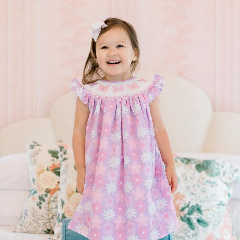 Lucy Butterfly Smocked Dress