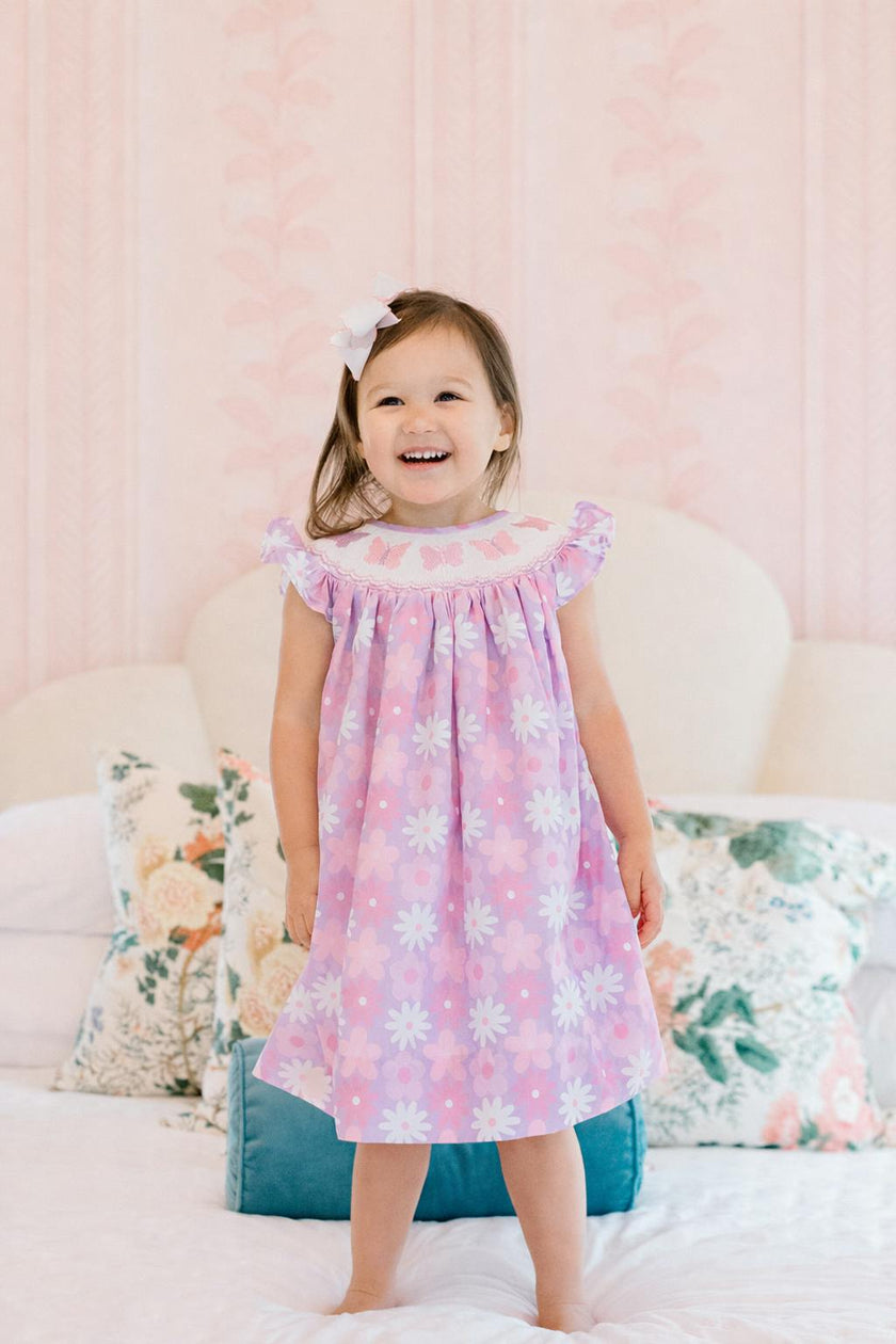 Lucy Butterfly Smocked Dress. (FINAL SALE)