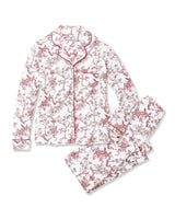 Women's Pima Pajama Set in Red Timeless Toile