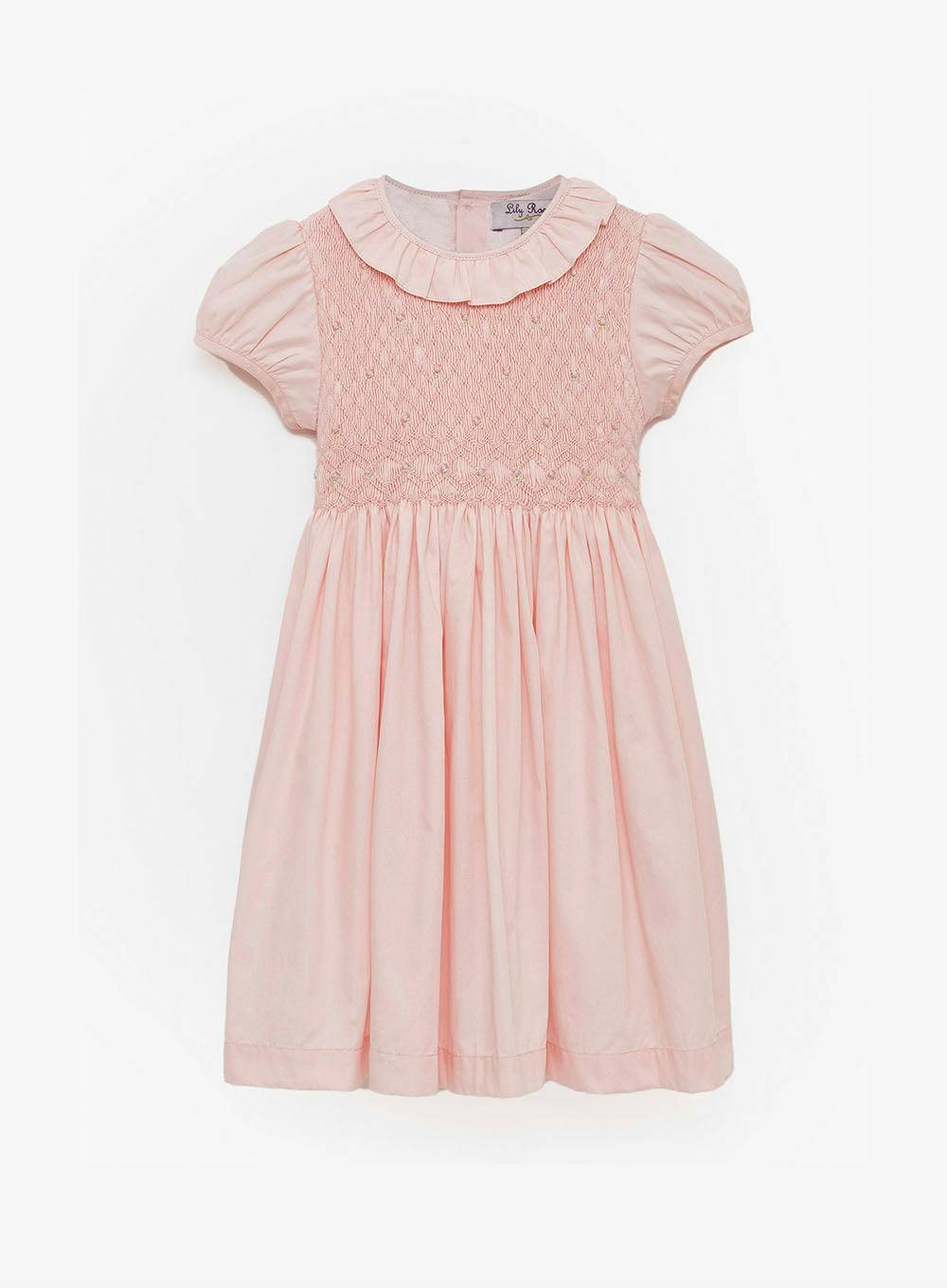 Willow Rose Hand Smocked Dress in Pink