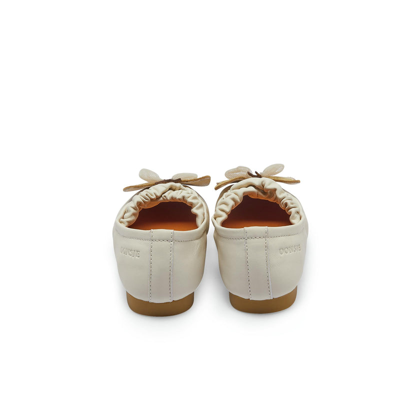 Mileni Ballerinas | Cream Sheep Leather