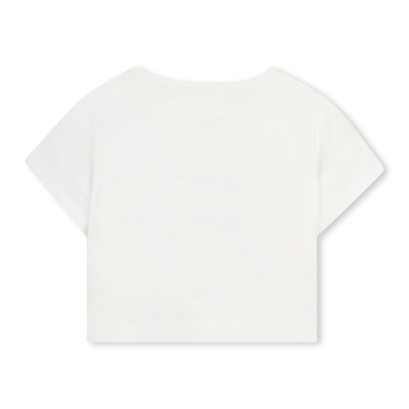 White Heart Tee & Check Shorts Set
