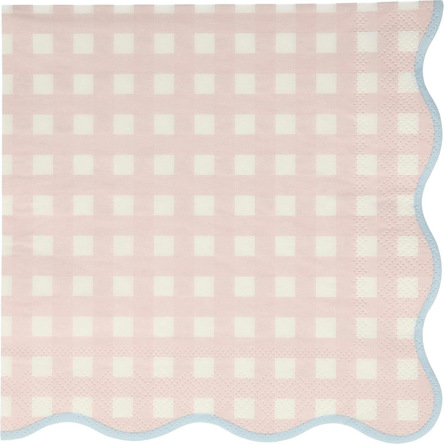 Set of 12 Gingham Large Napkins