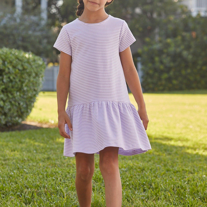 Kari T-Shirt Dress - Lavender Stripe