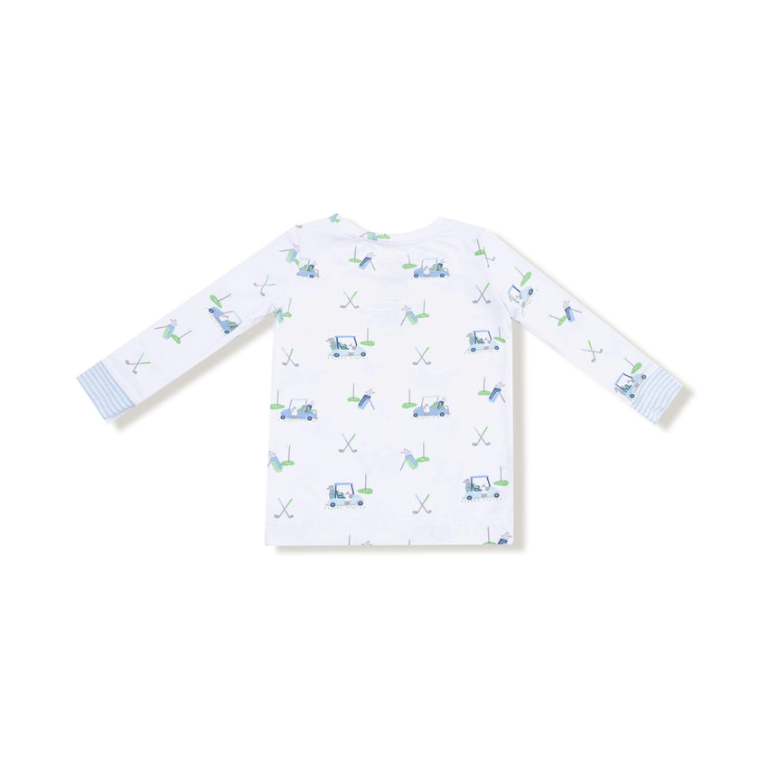 Baby Golf Carts - Blue - Long Sleeve Loungewear Set